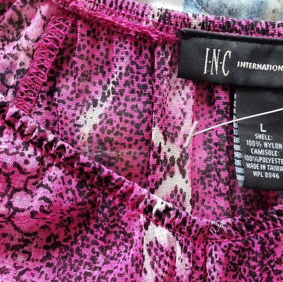 NWOT  I.N.C international concepts sheer pink blouse size L - Picture 8 of 8